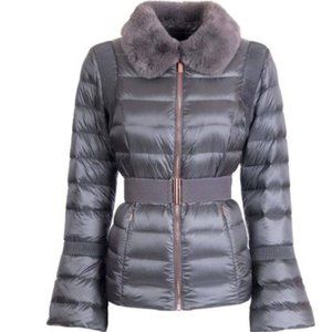 Ted Baker Yelta Quilted Down Jacket Coat grey size 0/ xs nwt